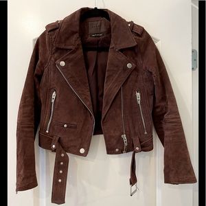 BLANKNYC Real Suede Moto Jacket - Burgundy